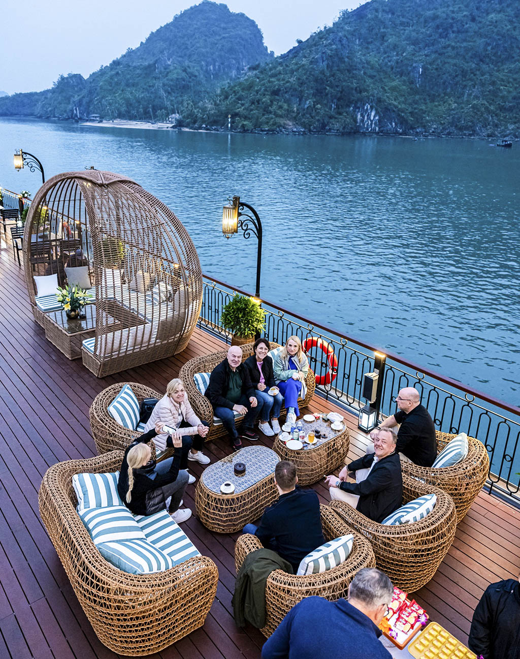 Savor fusion cuisine onboard